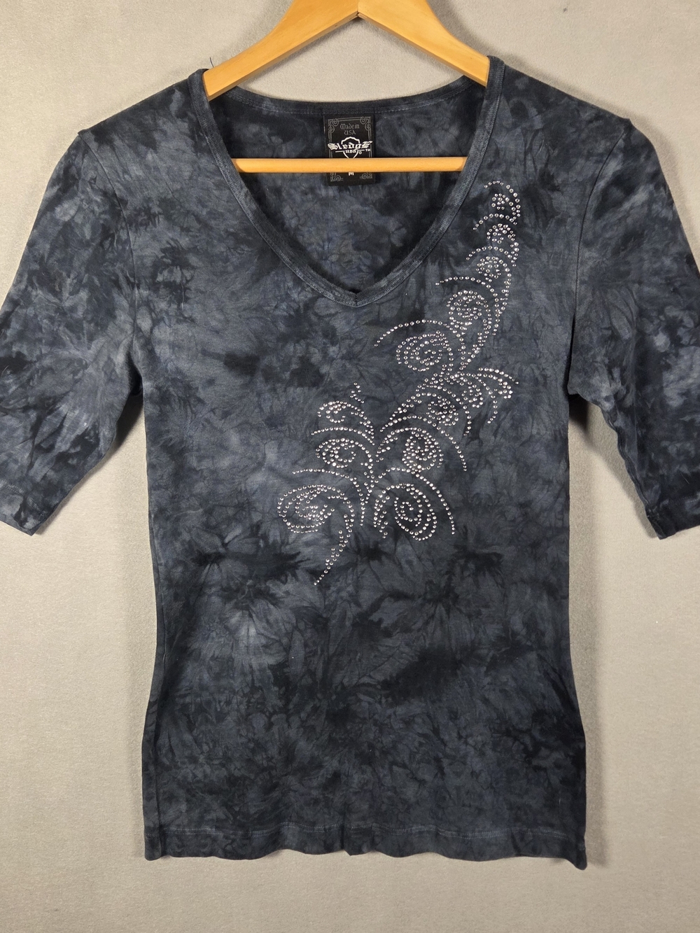 Y2K Sledge USA tie-dye knit shirt (R551)